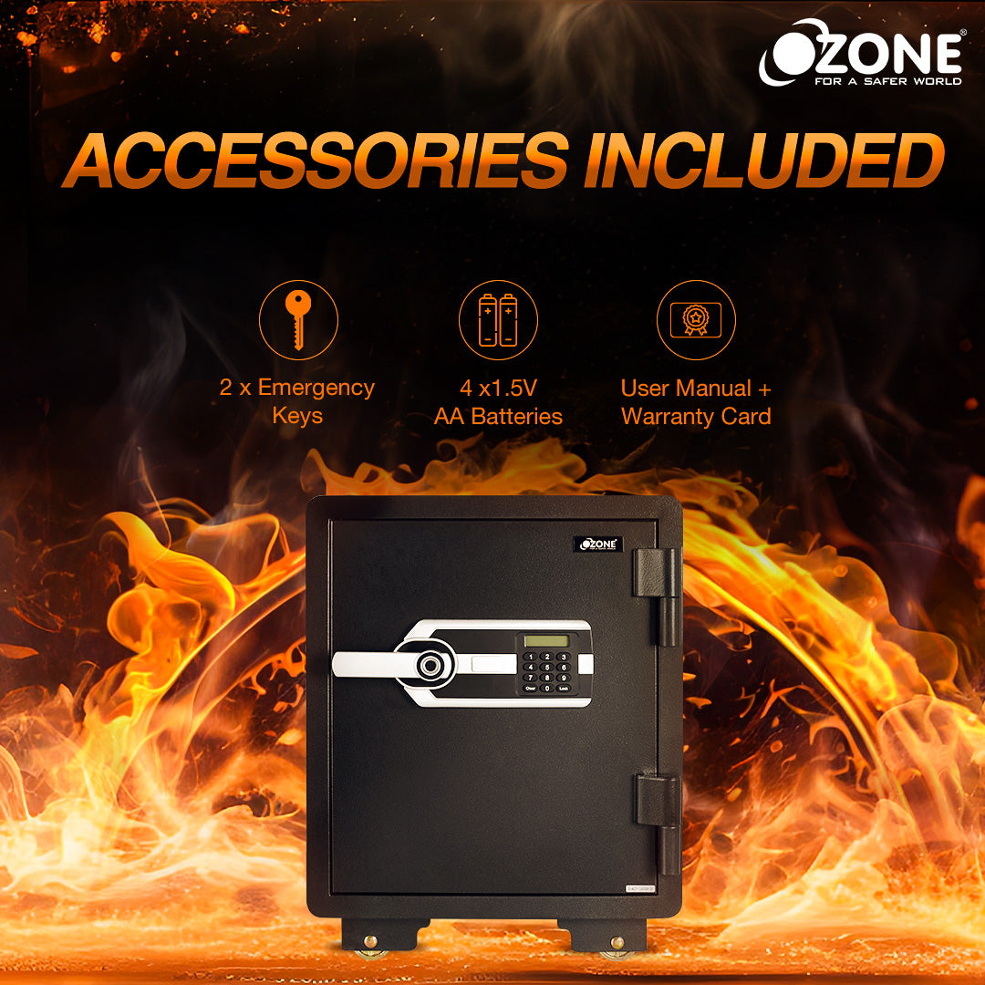 Ozone Fire Warrior- 55 | Biometric Fire-resistant Safe | 40 Litres