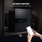 Ozone 45 Litres Wi-Fi Safe Locker for Home & Office – Fingerprint Lock, 3-in-1 Unlocking (OzoLife App, Fingerprint & Password), Size: 450H x 380W x 320D mm, Weight: 18kg, 2-Year Warranty