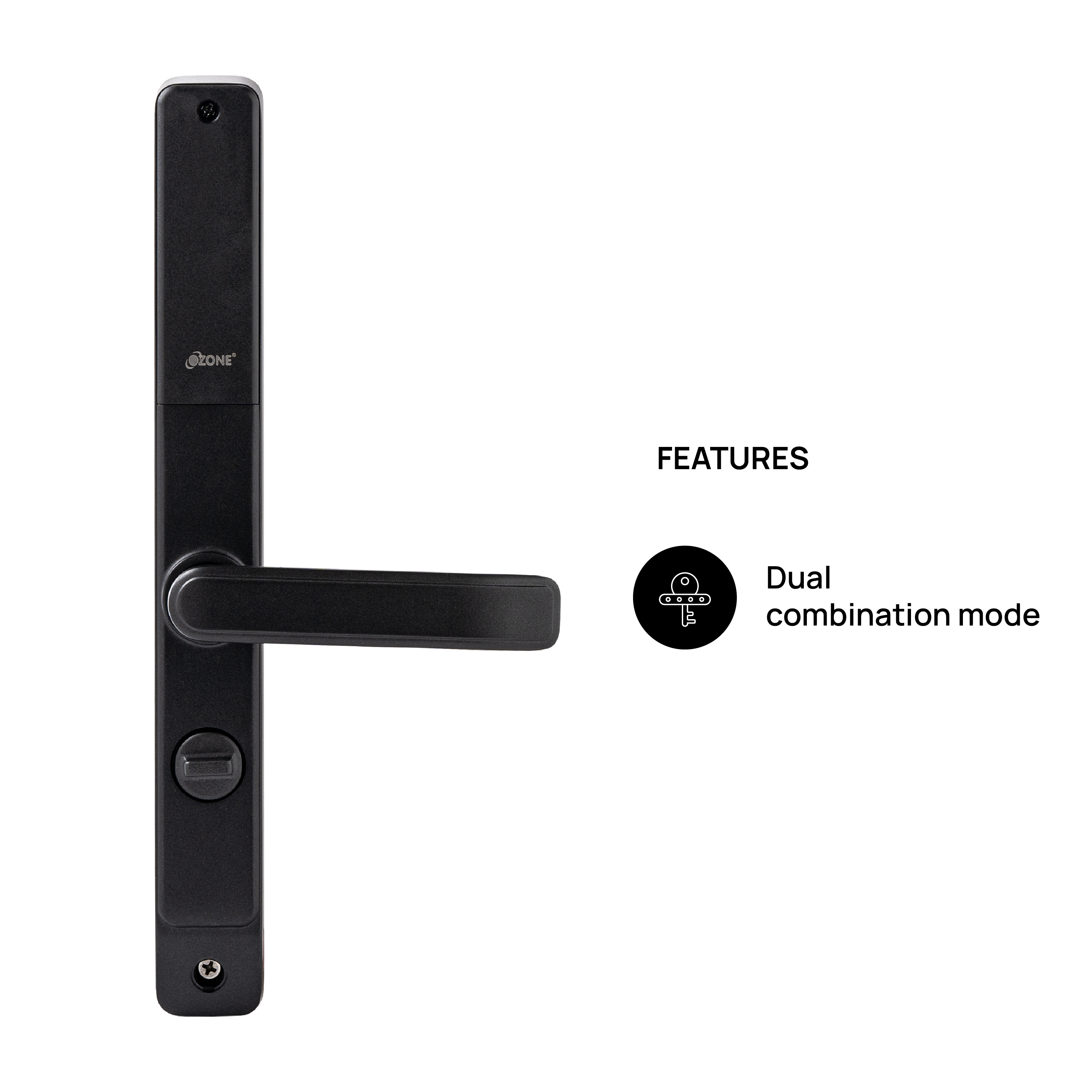 Ozone Narrow Style Wi-Fi Smart Door Lock with 4-way access for Swing Doors | Door Thickness: 35-80 mm - Ozone Group