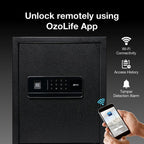 Ozone 40 Litres Wi-Fi Safe Locker for Home & Office – Fingerprint Lock, 3-in-1 Unlocking (OzoLife App, Fingerprint & Password), Size: 420H x 350W x 360D mm, Weight: 16.6kg, 2-Year Warranty - Ozone Group