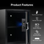 Ozone 40 Litres Wi-Fi Safe Locker for Home & Office – Fingerprint Lock, 3-in-1 Unlocking (OzoLife App, Fingerprint & Password), Size: 420H x 350W x 360D mm, Weight: 16.6kg, 2-Year Warranty - Ozone Group