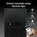 Ozone 55 Litres Wi-Fi Safe Locker for Home & Office – Fingerprint Lock, 3-in-1 Unlocking (OzoLife App, Fingerprint & Password), Size: 555H x 350W x 360D mm, Weight: 24.7kg, 2-Year Warranty - Ozone Group