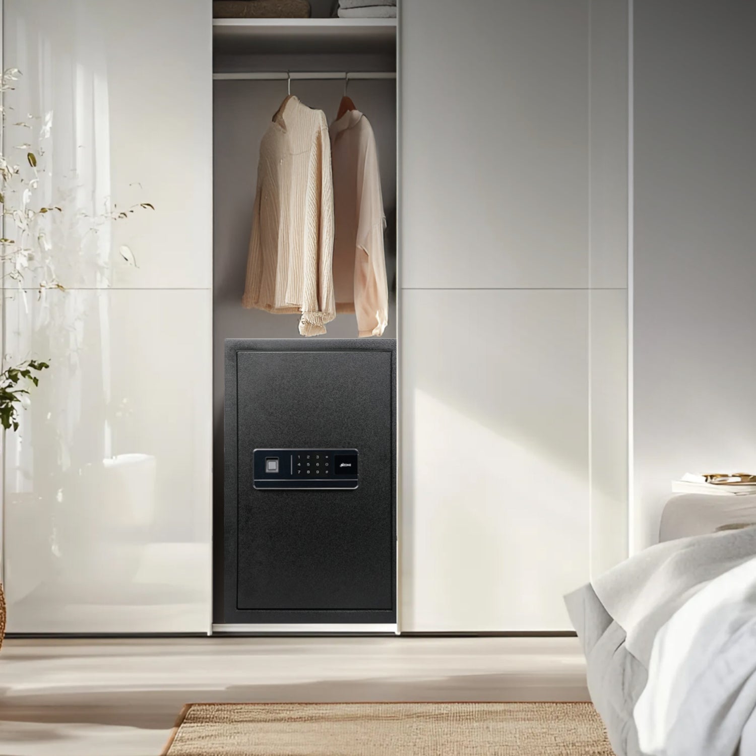 Ozone 55 Litres Wi-Fi Safe Locker for Home & Office – Fingerprint Lock, 3-in-1 Unlocking (OzoLife App, Fingerprint & Password), Size: 555H x 350W x 360D mm, Weight: 24.7kg, 2-Year Warranty - Ozone Group