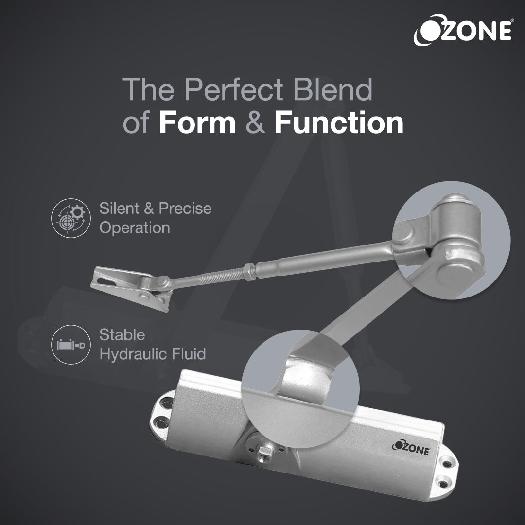 Ozone Rack and Pinion Overhead Door Closer | Closing Force EN 2-4 | Weight Capacity: Up to 80 kg