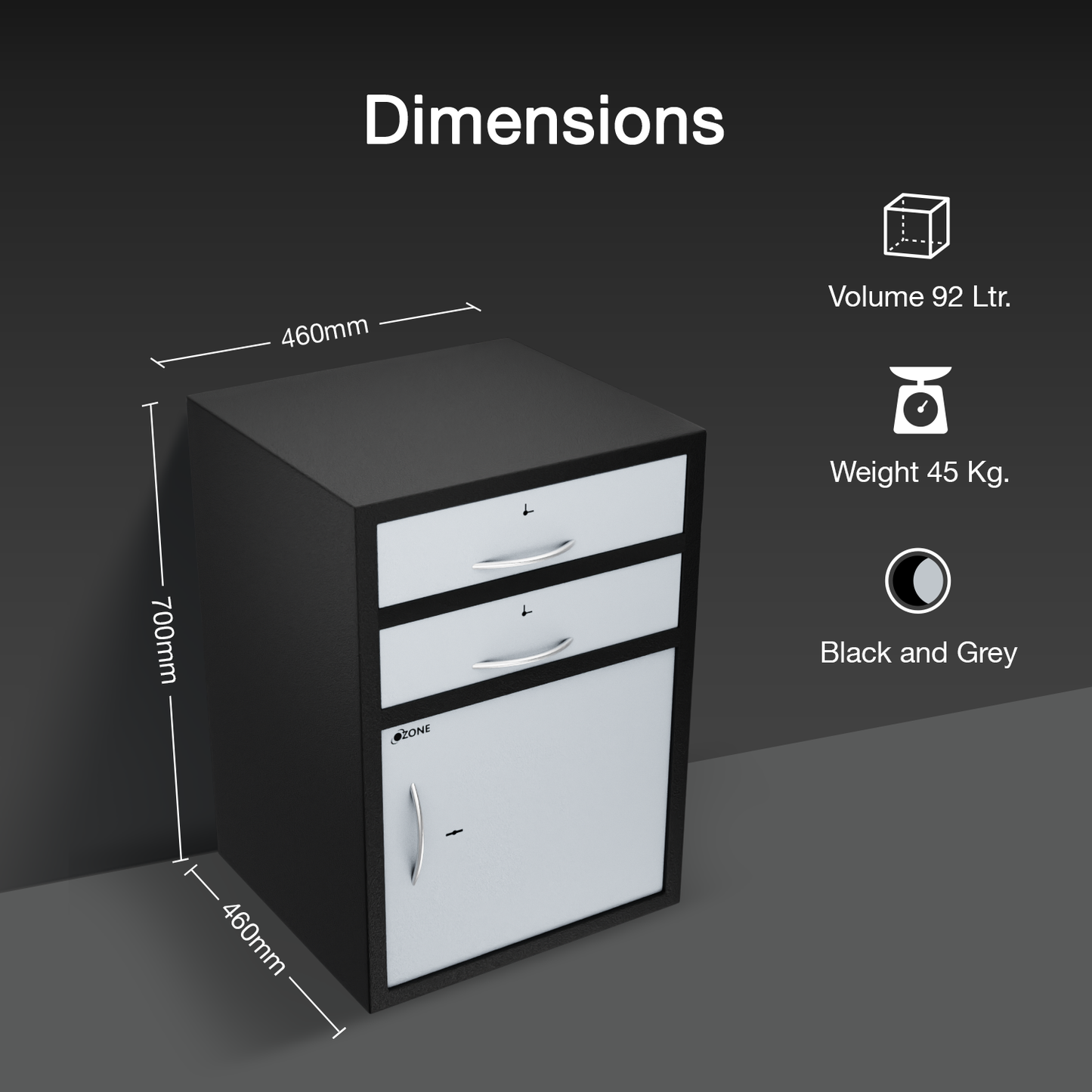 Ozone Convenio Manual- DD13 | Multi-purpose Safe | 92 Litres