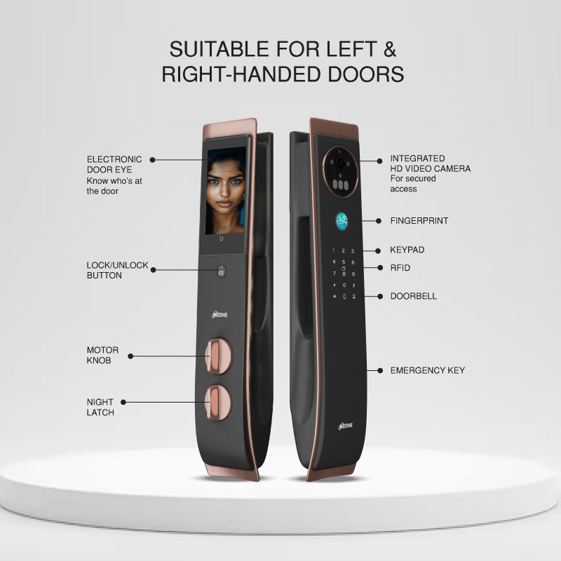 Ozone Iris 3D Facial Recognition Lock | 6-way Unlocking | Door Thickness: 45-120mm