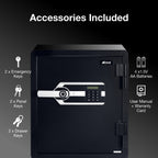 Ozone 40 Litres Fire-resistant Safe Locker for Factories & Warehouses – Fingerprint Lock, 2-in-1 Unlocking (Fingerprint & Password), Size: 595H x 460W x 470D mm, Weight: 76kg, 2-Year Warranty - Ozone Group