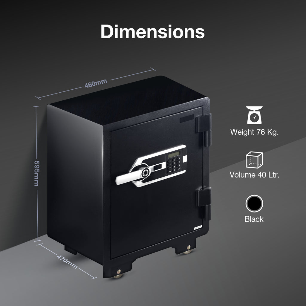 Ozone Fire Warrior FP 55 | Fingerprint Fire-resistant Safe | 40 Litres