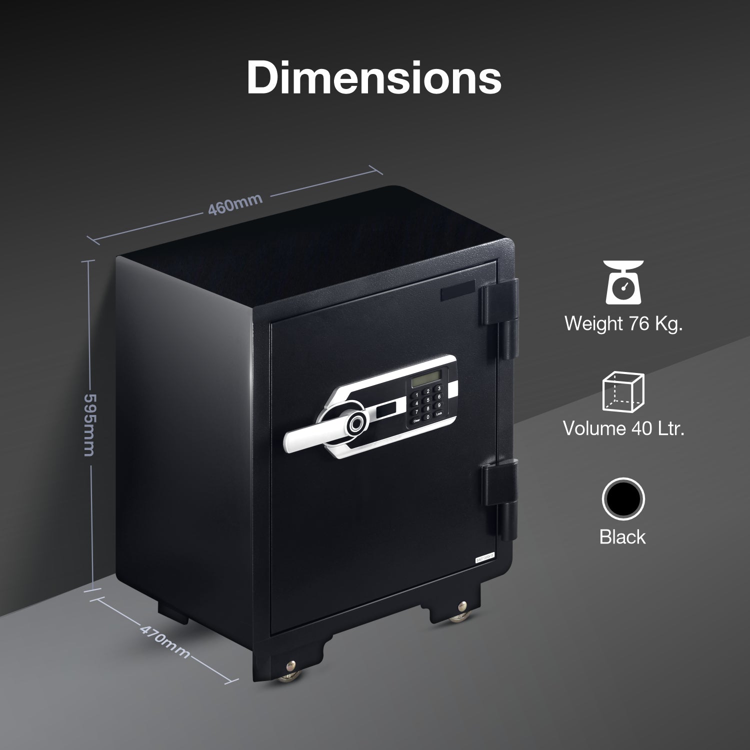 Ozone Fire Warrior FP 55 | Fingerprint Fire-resistant Safe | 40 Litres