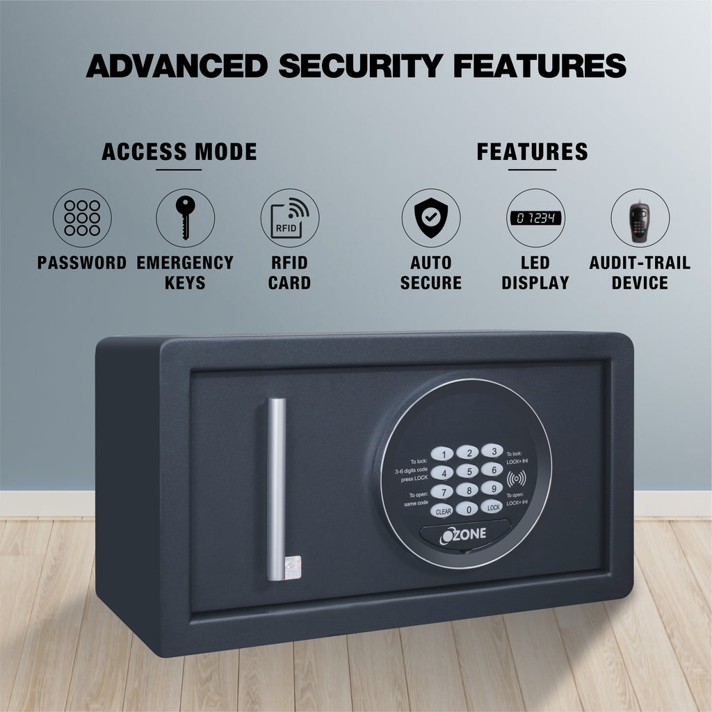Ozone Jade Black 01 | Digital Safe | 9.8 Litres