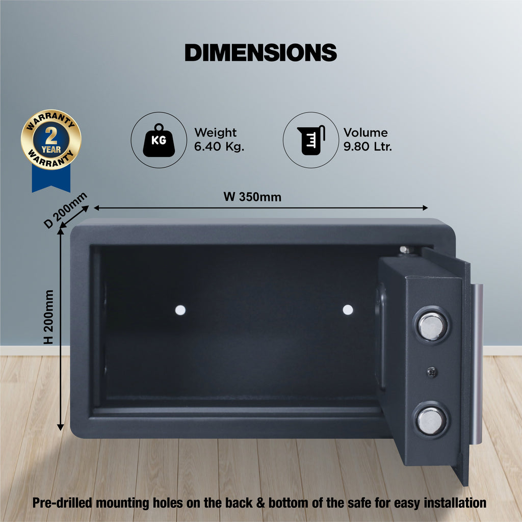 Ozone Jade Black 01 | Digital Safe | 9.8 Litres