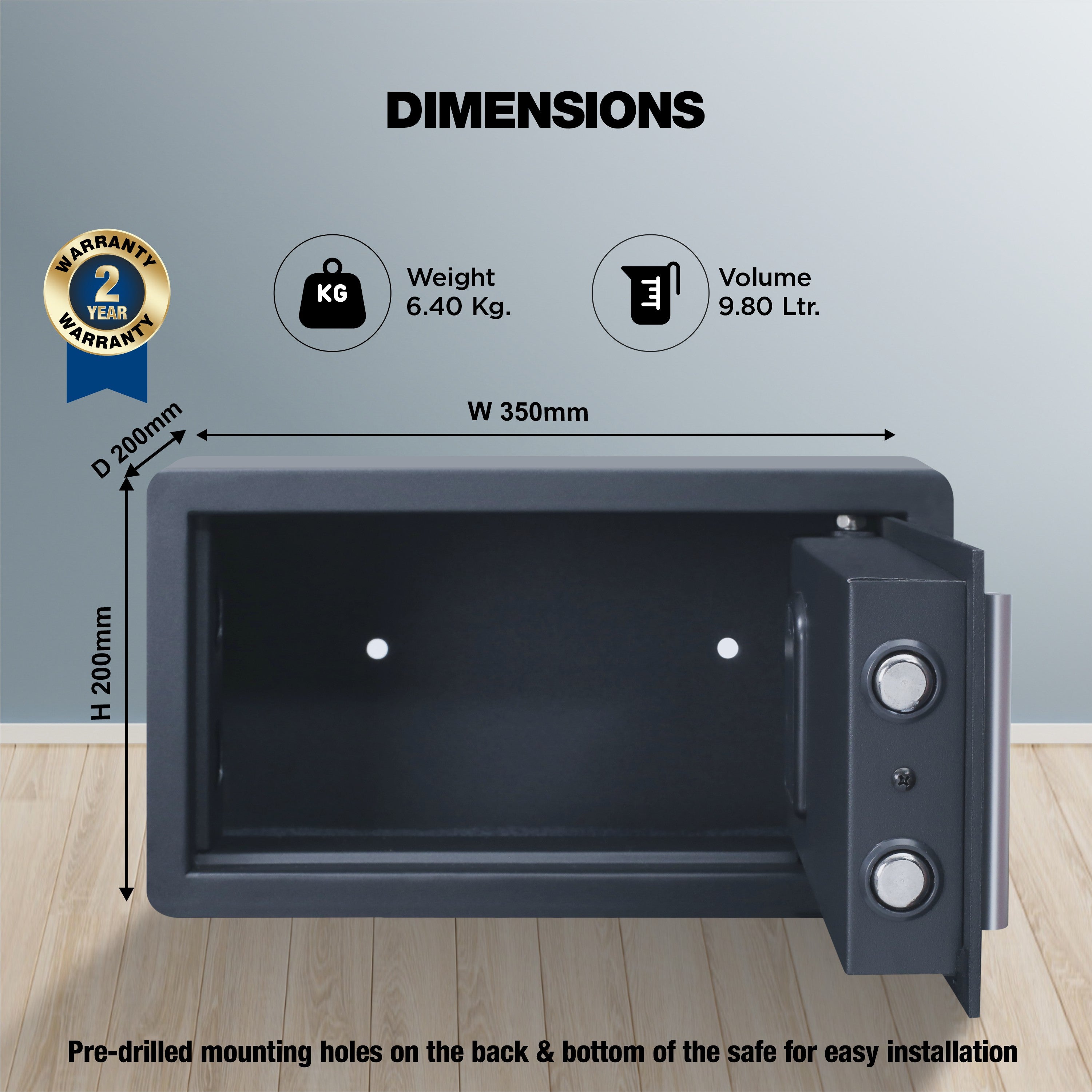Ozone Jade Black 01 | Digital Safe | 9.8 Litres