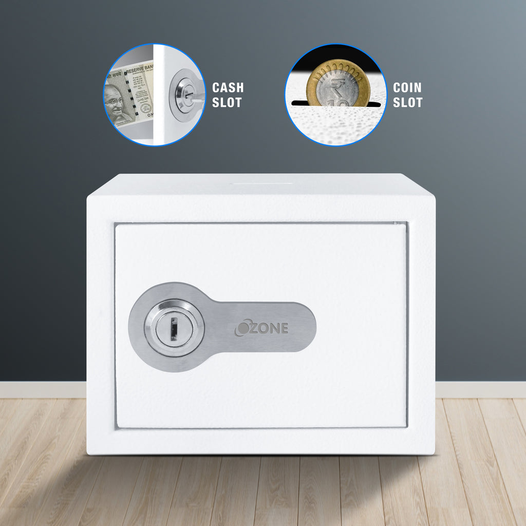 Ozone Money Bank | Manual Safe | 2 Litres (White)