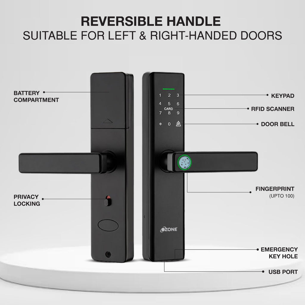 Morphy Life Lite-2 Wi-Fi Smart Door Lock with 4-way access | Door Thickness: 30-65 mm - Ozone Group