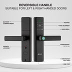Morphy Life Lite-2 Wi-Fi Smart Door Lock with 4-way access | Door Thickness: 30-65 mm - Ozone Group