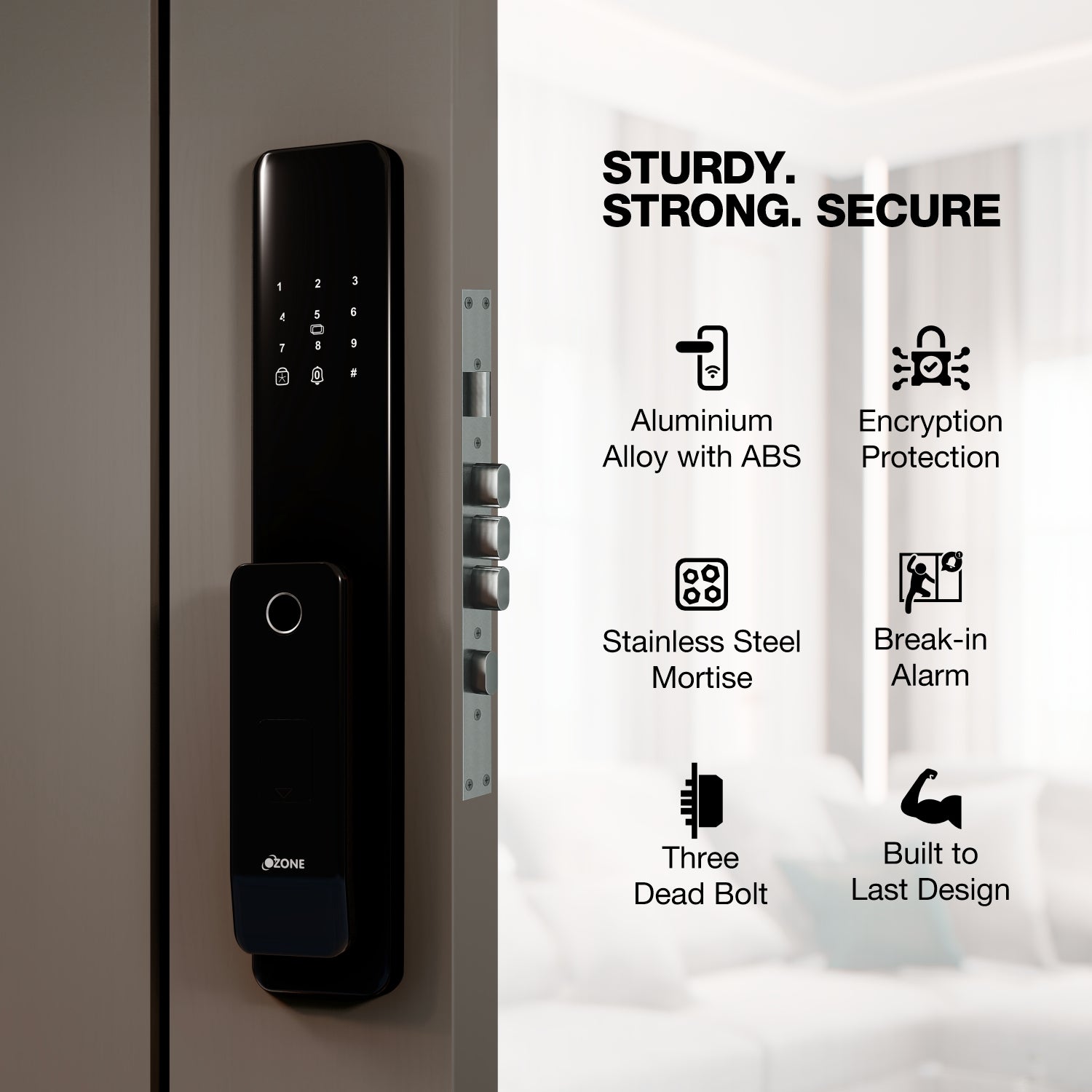 Ozone Morphy NXT Plus Wi-Fi Smart Door Lock with 4-way access | Door Thickness: 35-80 mm - Ozone Group