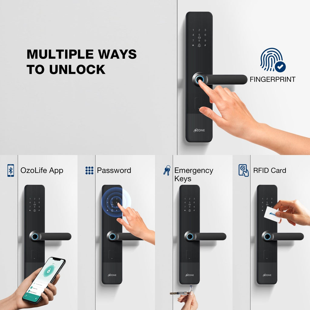 Ozone Morphy NXT Bluetooth Smart Door Lock with 4-way access | Door Thickness: 35-80 mm - Ozone Group