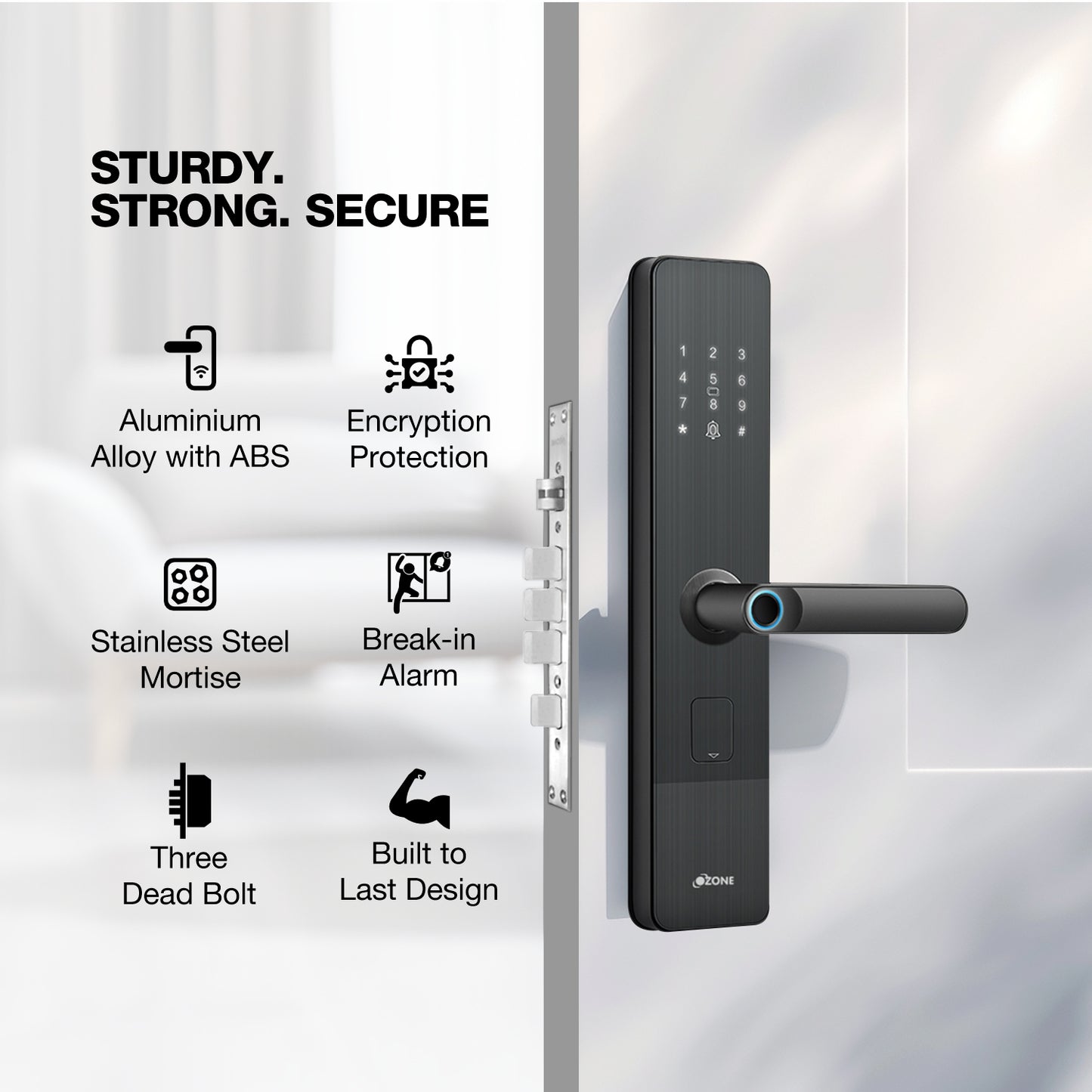 Ozone Morphy NXT Grey Bluetooth Smart Lock With OzoLife Wi-Fi Bridge/Gateway