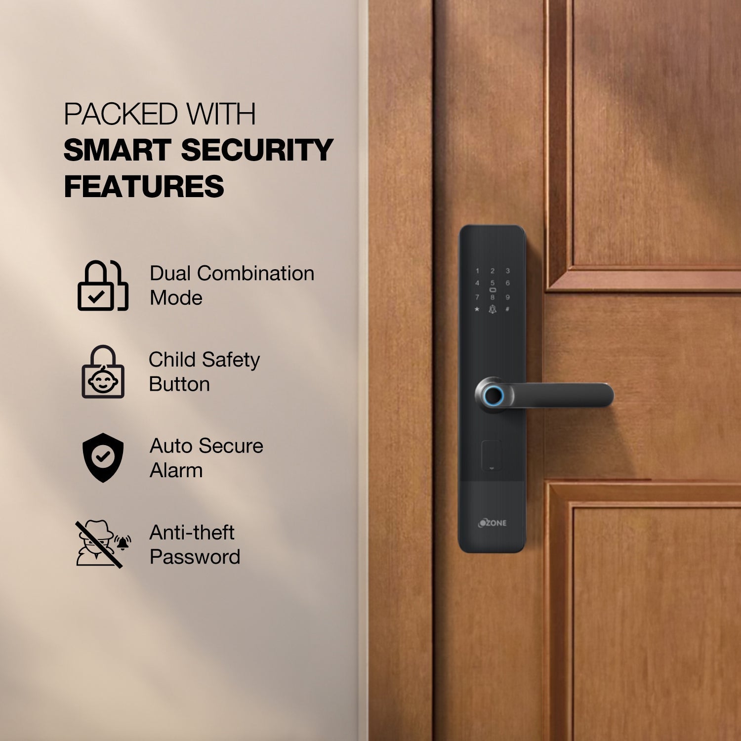 Ozone Morphy NXT Bluetooth Smart Door Lock with 4-way access | Door Thickness: 35-80 mm - Ozone Group