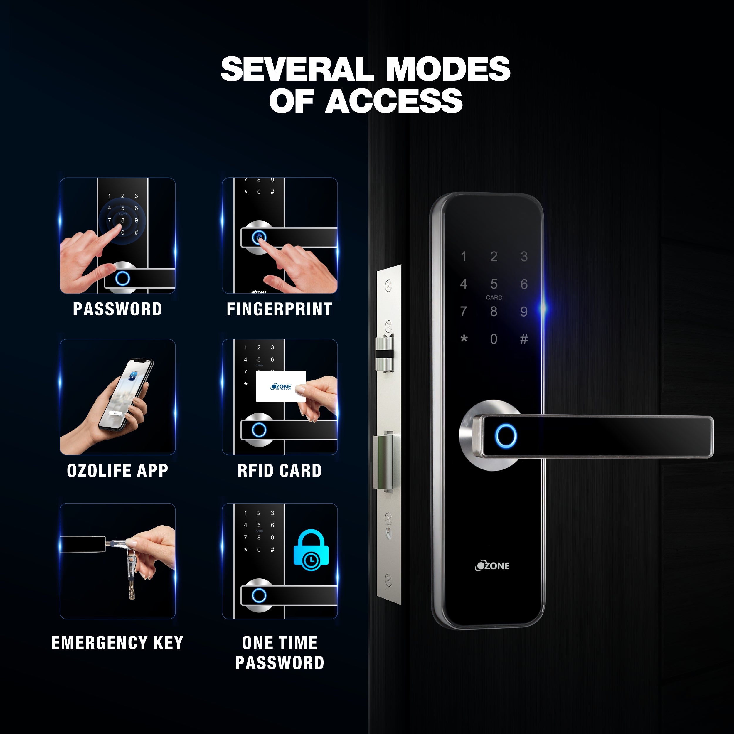 Ozone Morphy M Life Wi-Fi Smart Lock with 5-way access | Door Thickness: 35-100 mm - Ozone Group
