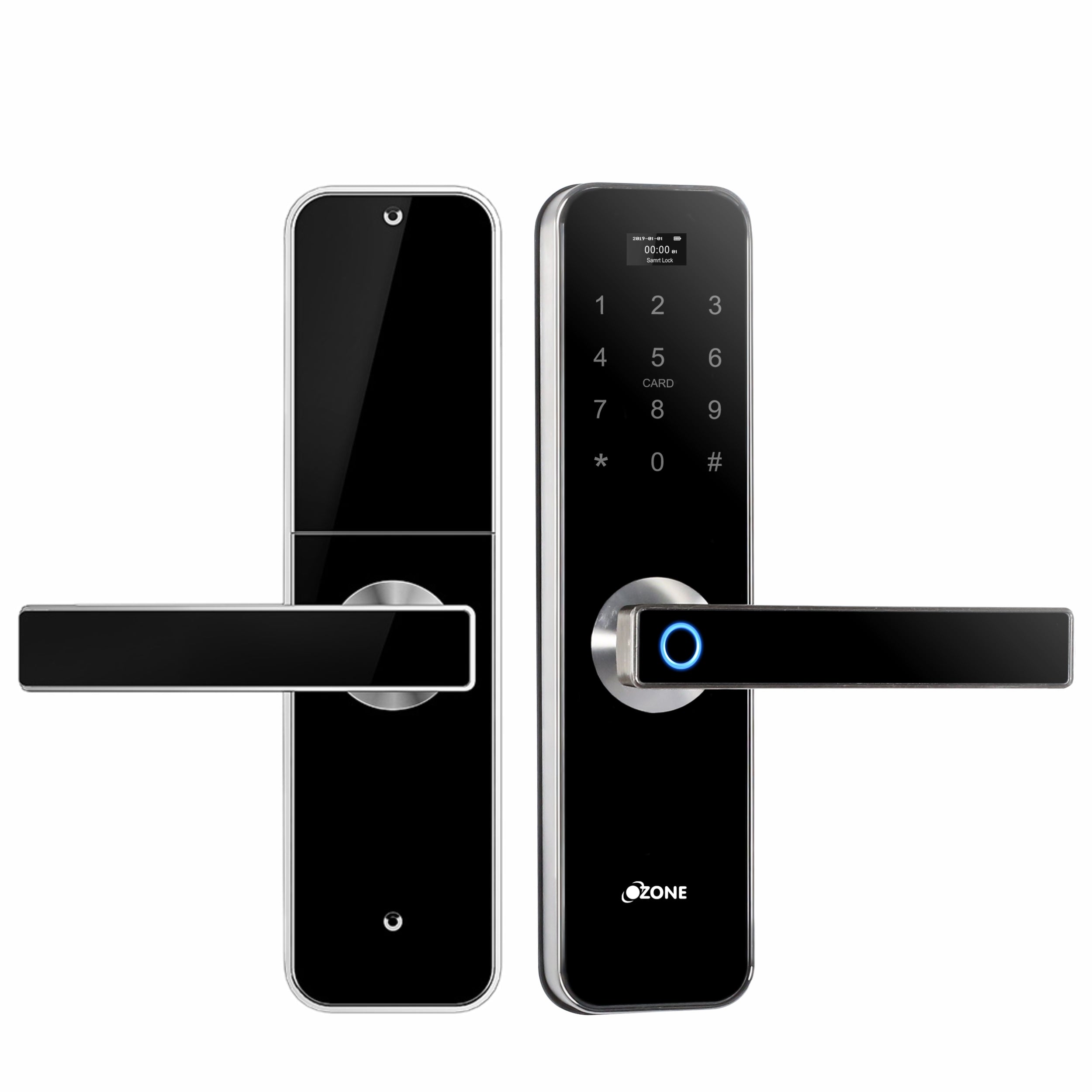 Ozone Morphy M Smart Door Lock with 3-way access | Door Thickness: 35-100 mm (Satin Chrome) - Ozone Group