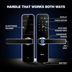 Ozone Morphy M Smart Door Lock with 3-way access | Door Thickness: 35-100 mm (Satin Chrome) - Ozone Group