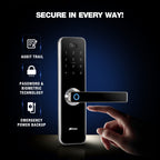 Ozone Morphy M Smart Door Lock with 3-way access | Door Thickness: 35-100 mm (Satin Chrome) - Ozone Group