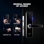 Ozone Morphy M Smart Door Lock with 3-way access | Door Thickness: 35-100 mm (Satin Chrome) - Ozone Group