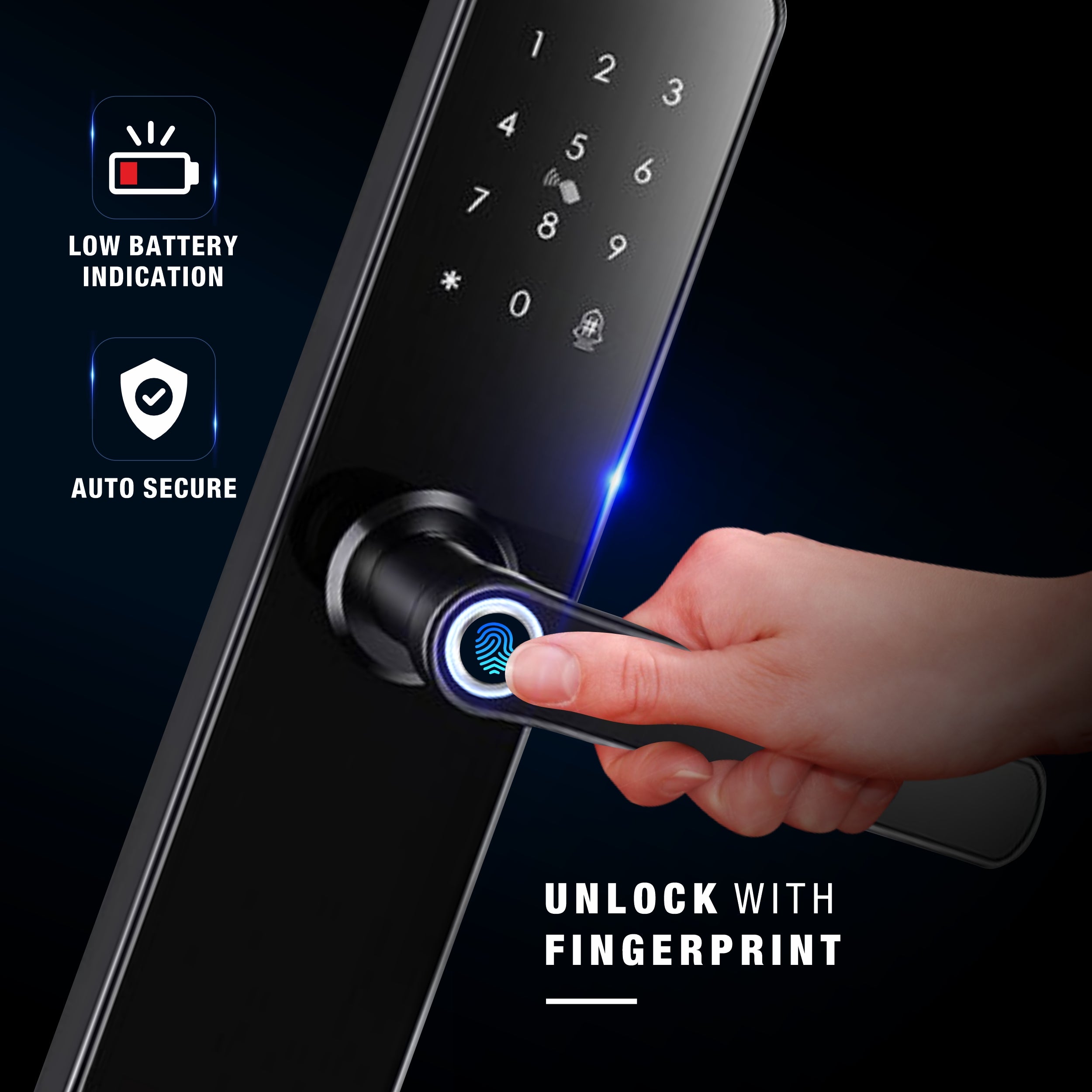 Ozone Morphy Eco Wi-Fi Smart Door Lock with 4-way access | Door Thickness: 35-80 mm