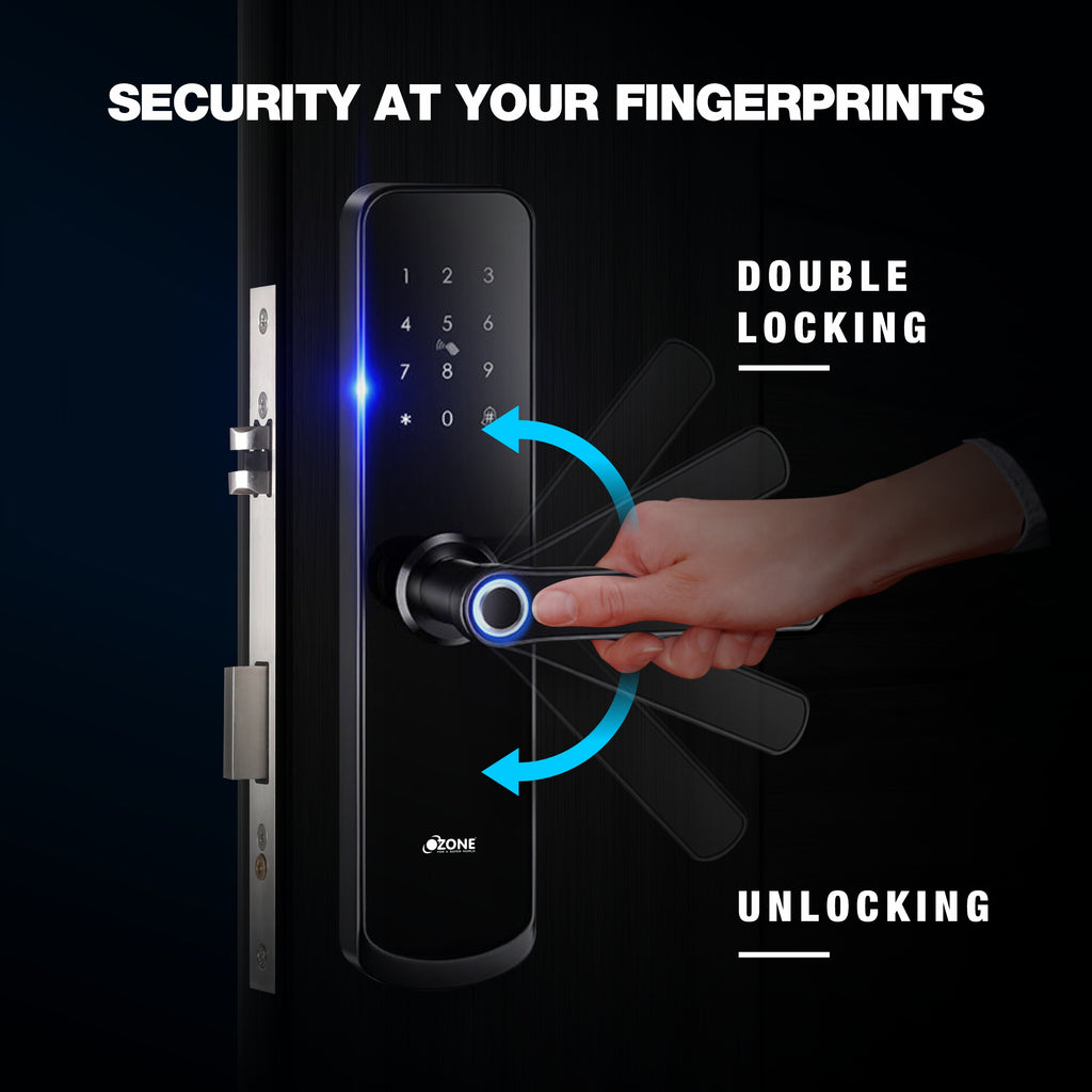 Ozone Morphy Eco Wi-Fi Smart Door Lock with 4-way access | Door Thickness: 35-80 mm
