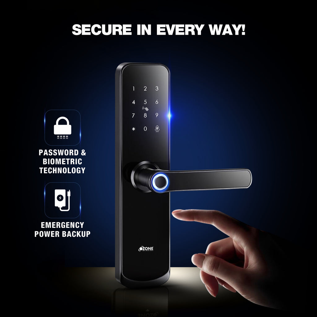 Ozone Morphy Eco Wi-Fi Smart Door Lock with 4-way access | Door Thickness: 35-80 mm