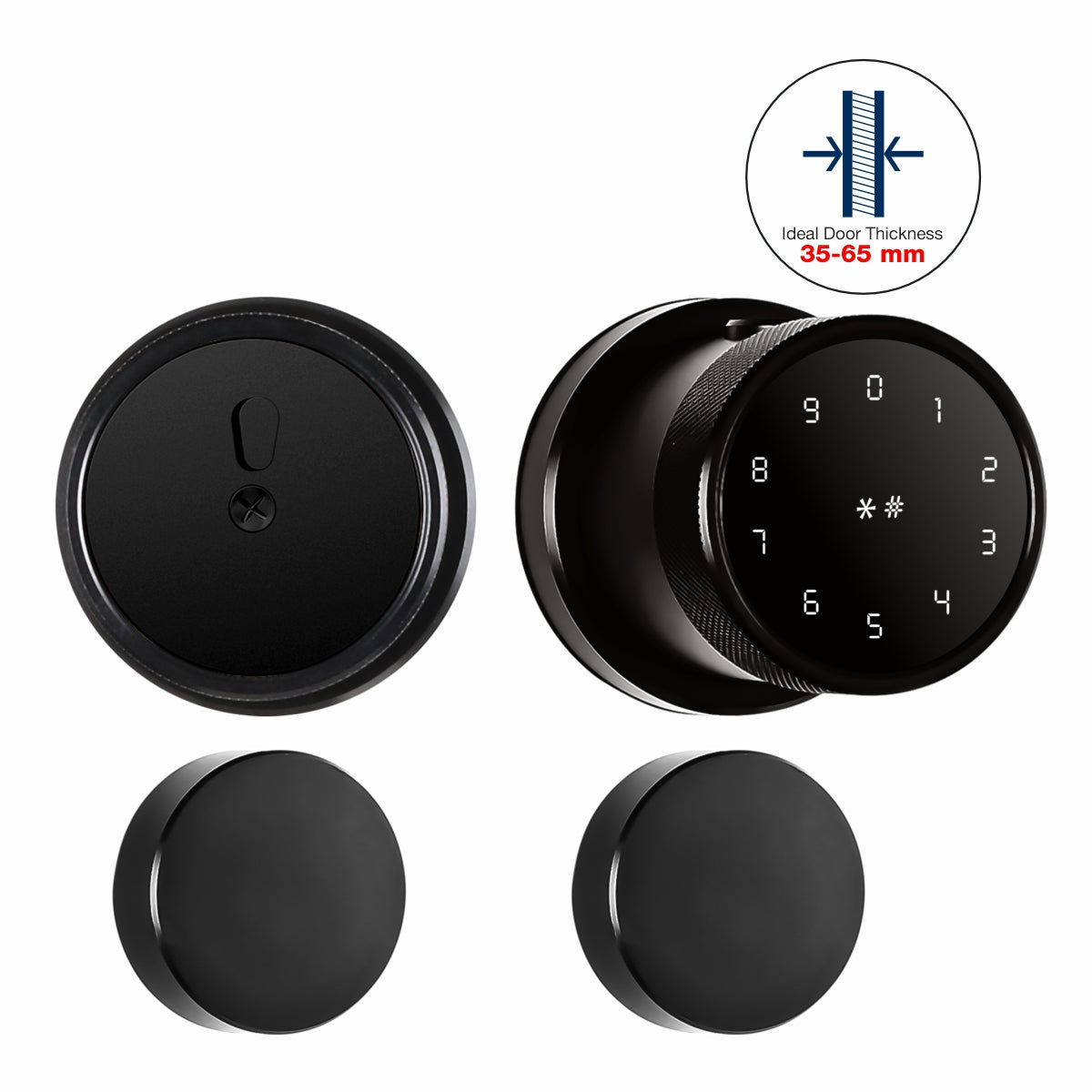 Ozone Oracle Bluetooth Smart Door Lock with Rose Plate with 4-way access | Door Thickness: 35-65 mm - Ozone Group