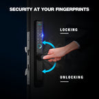 Ozone Narrow Style Wi-Fi Smart Door Lock with 4-way access for Sliding Doors | Door Thickness: 35-80 mm - Ozone Group