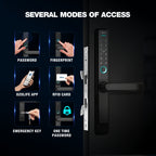 Ozone Narrow Style Wi-Fi Smart Door Lock with 4-way access for Sliding Doors | Door Thickness: 35-80 mm - Ozone Group