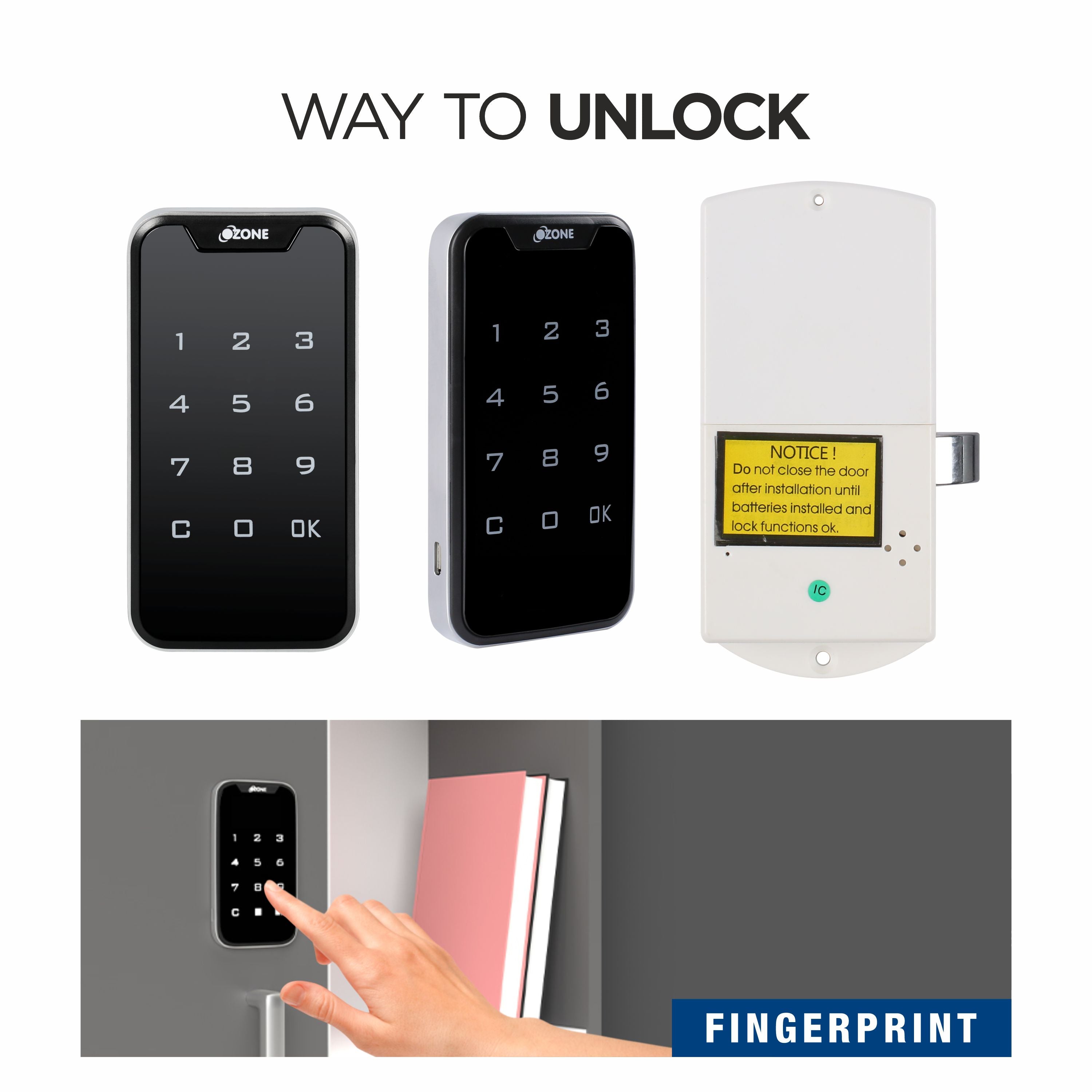 Ozone 201 Smart Furniture Lock with Password Access | For Wooden/Metal Cabinets & Wardrobes - Ozone Group