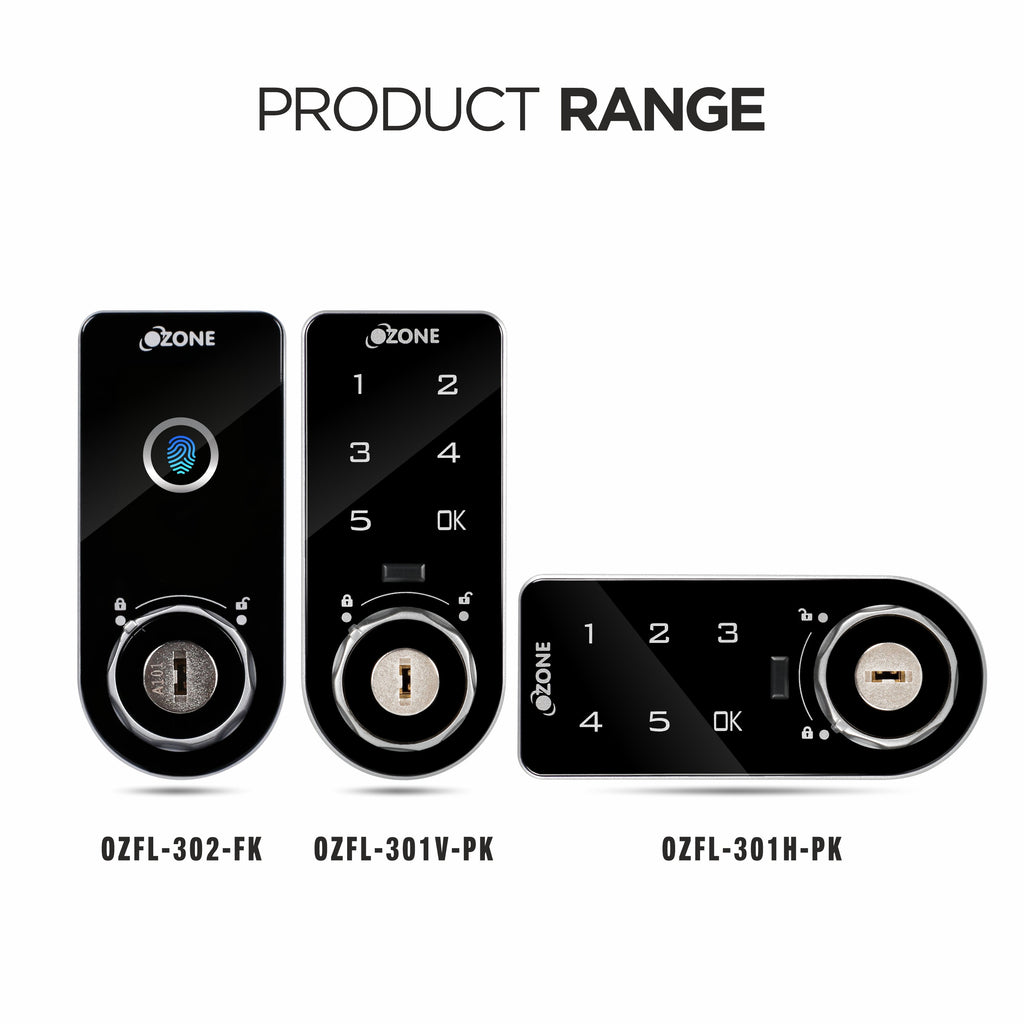 Ozone Smart Furniture Lock with Fingerprint & Key Access | For Wooden/Metal Cabinets & Wardrobes - Ozone Group