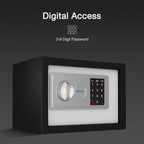 Ozone 7.9 Litres Digital Safe Locker for Home & Office – Digital Lock, 1-Way Unlocking (Password), Size: 200H x 300W x 200D mm, Weight: 5.15kg, 2-Year Warranty - Ozone Group