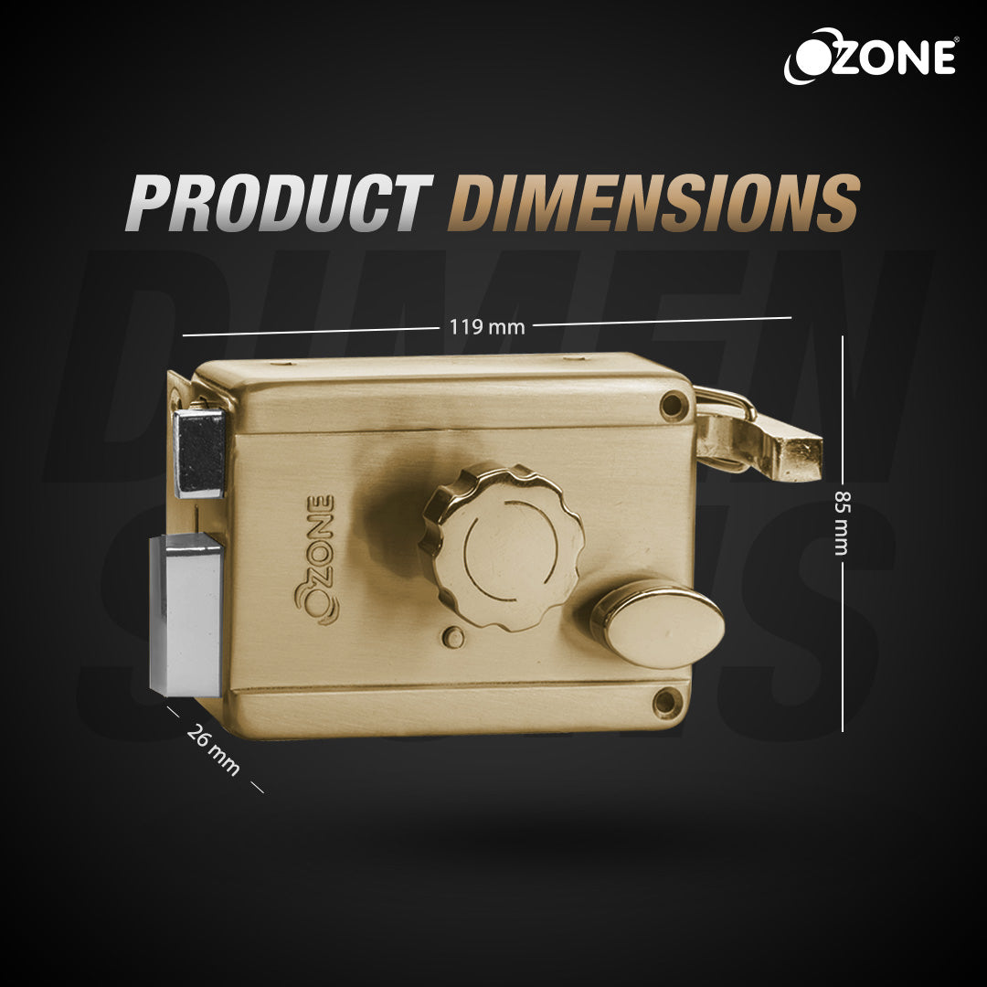 Ozone Night Latch with Reversible Latch Bolt | Door Thickness: 30-70mm