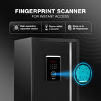 Ozone 55 Litres Fingerprint Safe Locker for Home & Office – Fingerprint Lock, 2-in-1 Unlocking (Fingerprint & Password), Size: 555H x 350W x 360D mm, Weight: 24.7kg, 2-Year Warranty