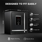 Ozone 40 Litres Fingerprint Safe Locker for Home & Office – Fingerprint Lock, 2-in-1 Unlocking (Fingerprint & Password), Size: 420H x 350W x 360D mm, Weight: 20.4kg, 2-Year Warranty