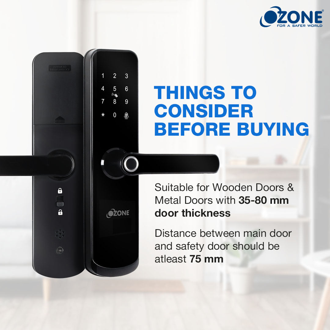 Ozone Morphy Eco Life Wi-Fi Smart Lock with 5-way access | Door Thickness: 35-80 mm