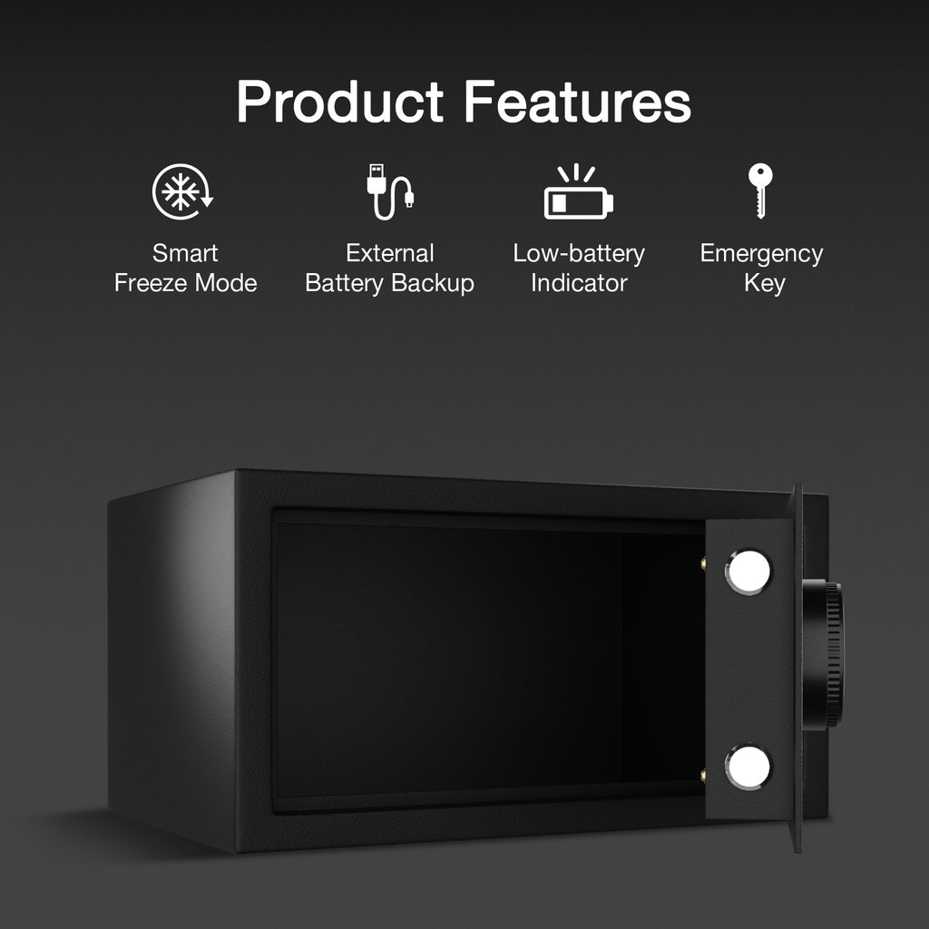 Ozone 9.2 Litres Digital Safe Locker for Home & Office – Digital Lock, 1-Way Unlocking (Password), Size: 200H x 350W x 200D mm, Weight: 5.9kg, 2-Year Warranty - Ozone Group