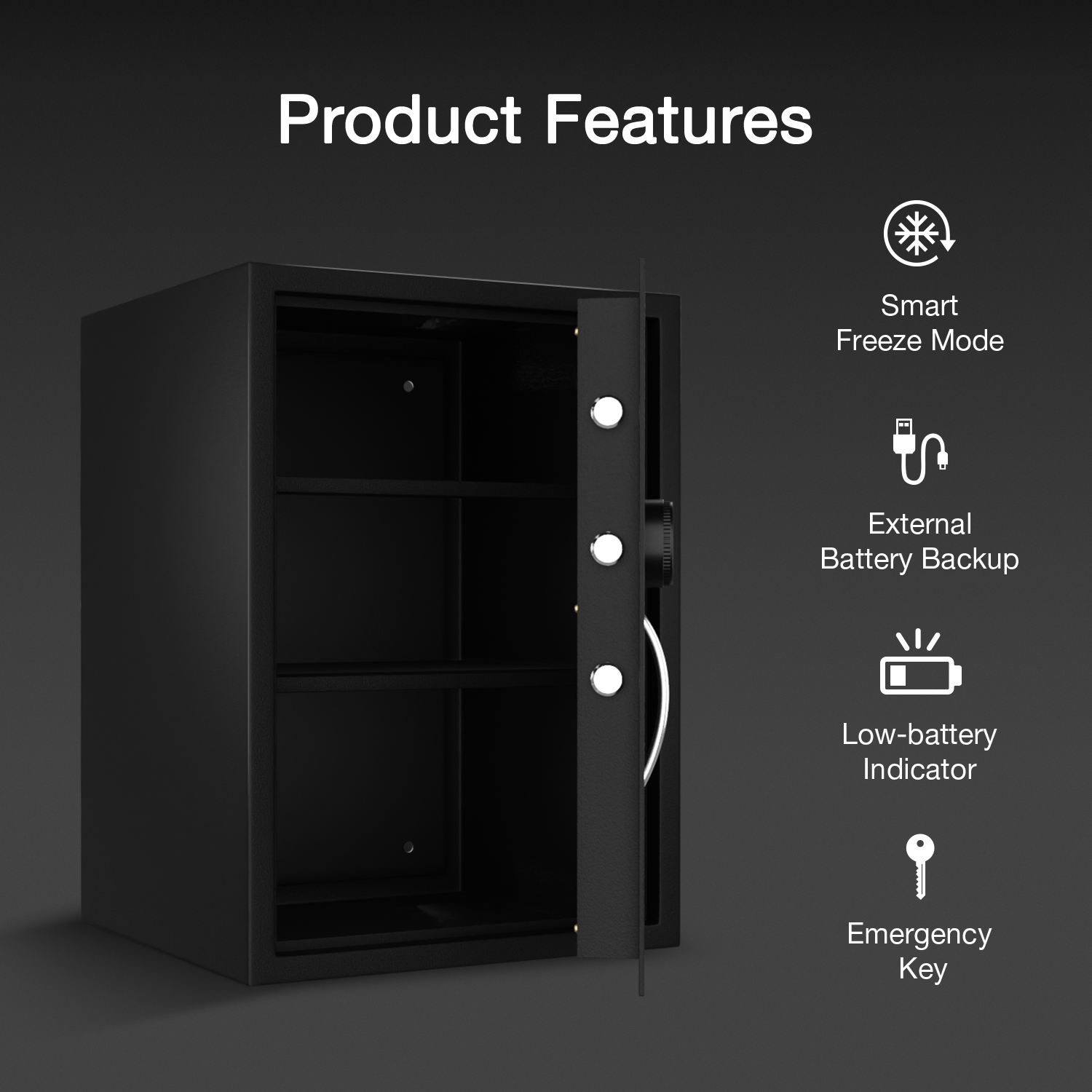 Ozone 95.4 Litres Digital Safe Locker for Home & Office – Digital Lock, 1-Way Unlocking (Password), Size: 650H x 440W x 405D mm, Weight: 34.7kg, 2-Year Warranty - Ozone Group