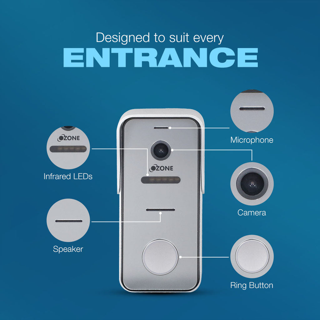 Ozone Single Apartment Video Door Phone with 7" High-resolution Screen - Ozone Group