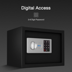 Ozone 16.11 Litres Digital Safe Locker for Home & Office – Digital Lock, 1-Way Unlocking (Password), Size: 250H x 350W x 250D mm, Weight: 9.5kg, 2-Year Warranty (Black) - Ozone Group
