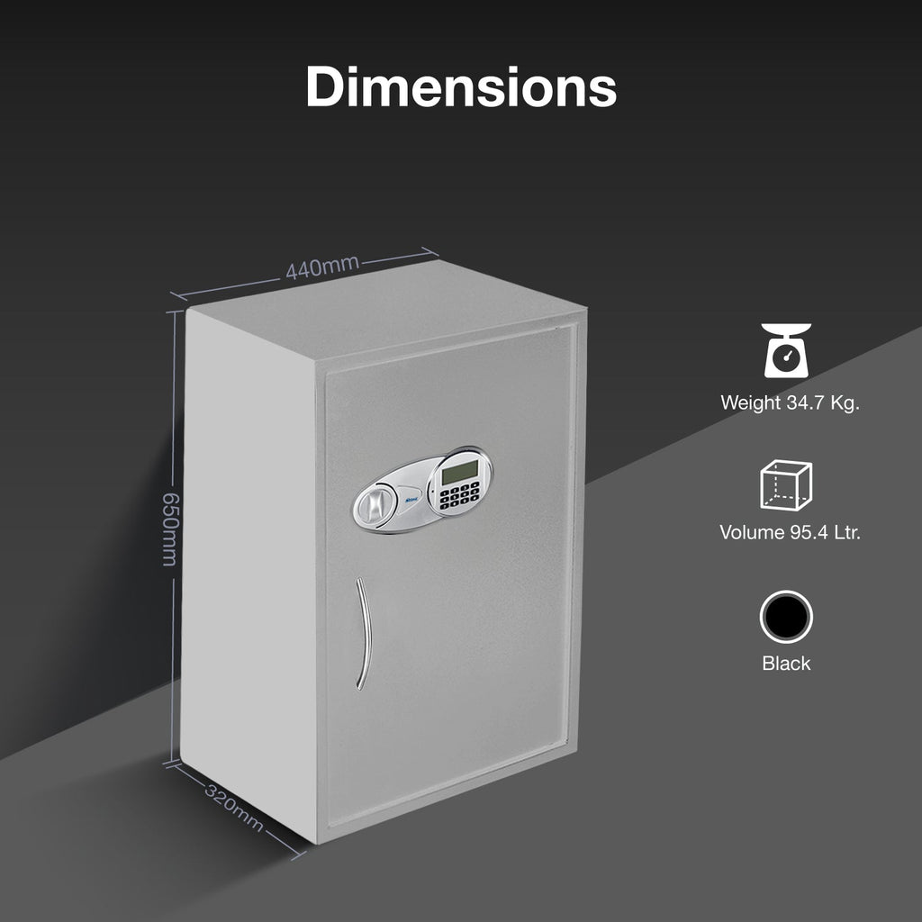 Ozone 95.4 Litres Digital Safe Locker for Home & Office – Digital Lock, 1-Way Unlocking (Password), Size: 650H x 440W x 405D mm, Weight: 34.7kg, 2-Year Warranty - Ozone Group