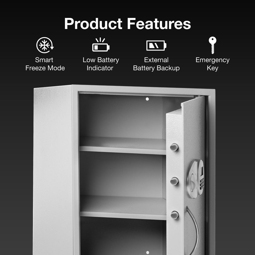 Ozone 95.4 Litres Digital Safe Locker for Home & Office – Digital Lock, 1-Way Unlocking (Password), Size: 650H x 440W x 405D mm, Weight: 34.7kg, 2-Year Warranty - Ozone Group