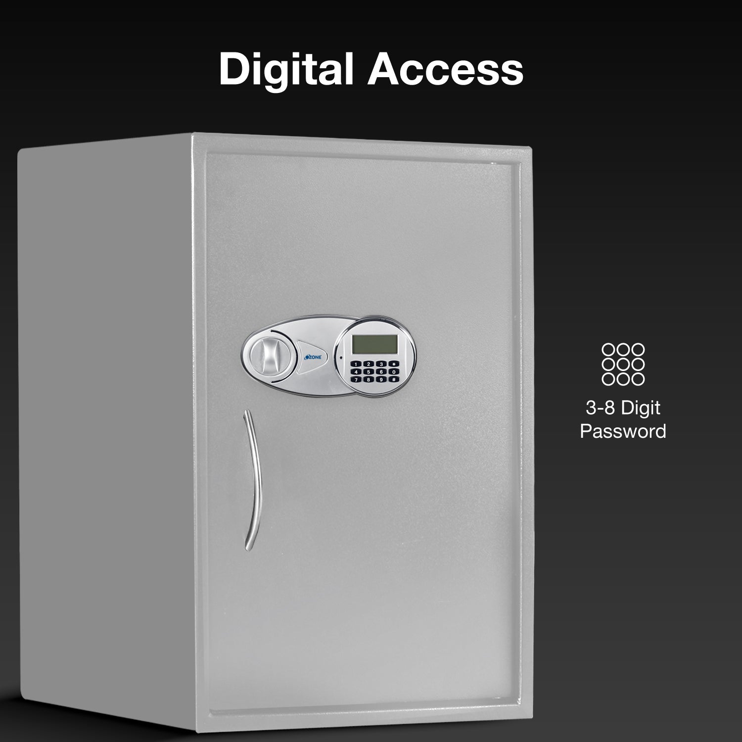 Ozone 95.4 Litres Digital Safe Locker for Home & Office – Digital Lock, 1-Way Unlocking (Password), Size: 650H x 440W x 405D mm, Weight: 34.7kg, 2-Year Warranty - Ozone Group