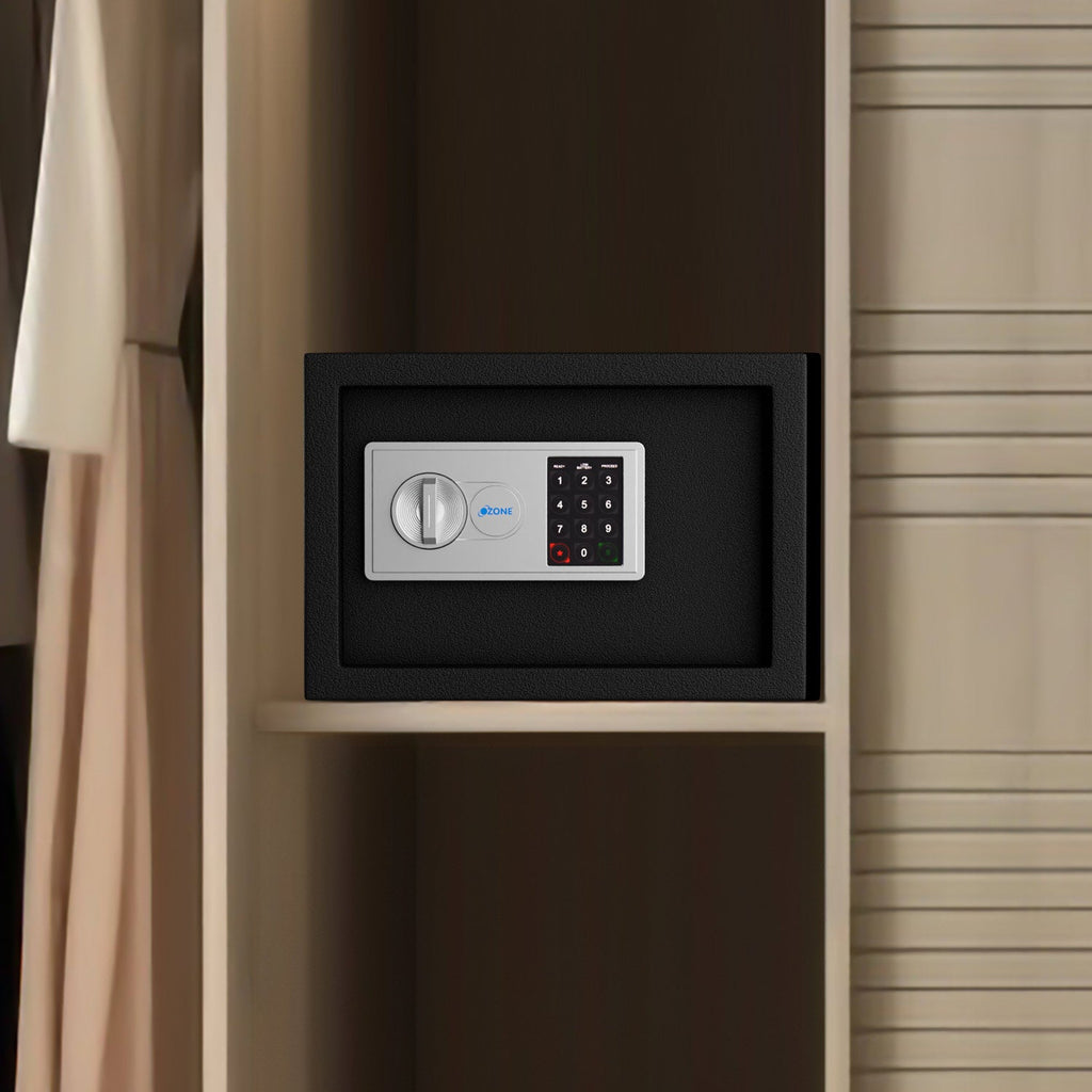 Ozone 7.9 Litres Digital Safe Locker for Home & Office – Digital Lock, 1-Way Unlocking (Password), Size: 200H x 300W x 200D mm, Weight: 5.15kg, 2-Year Warranty - Ozone Group